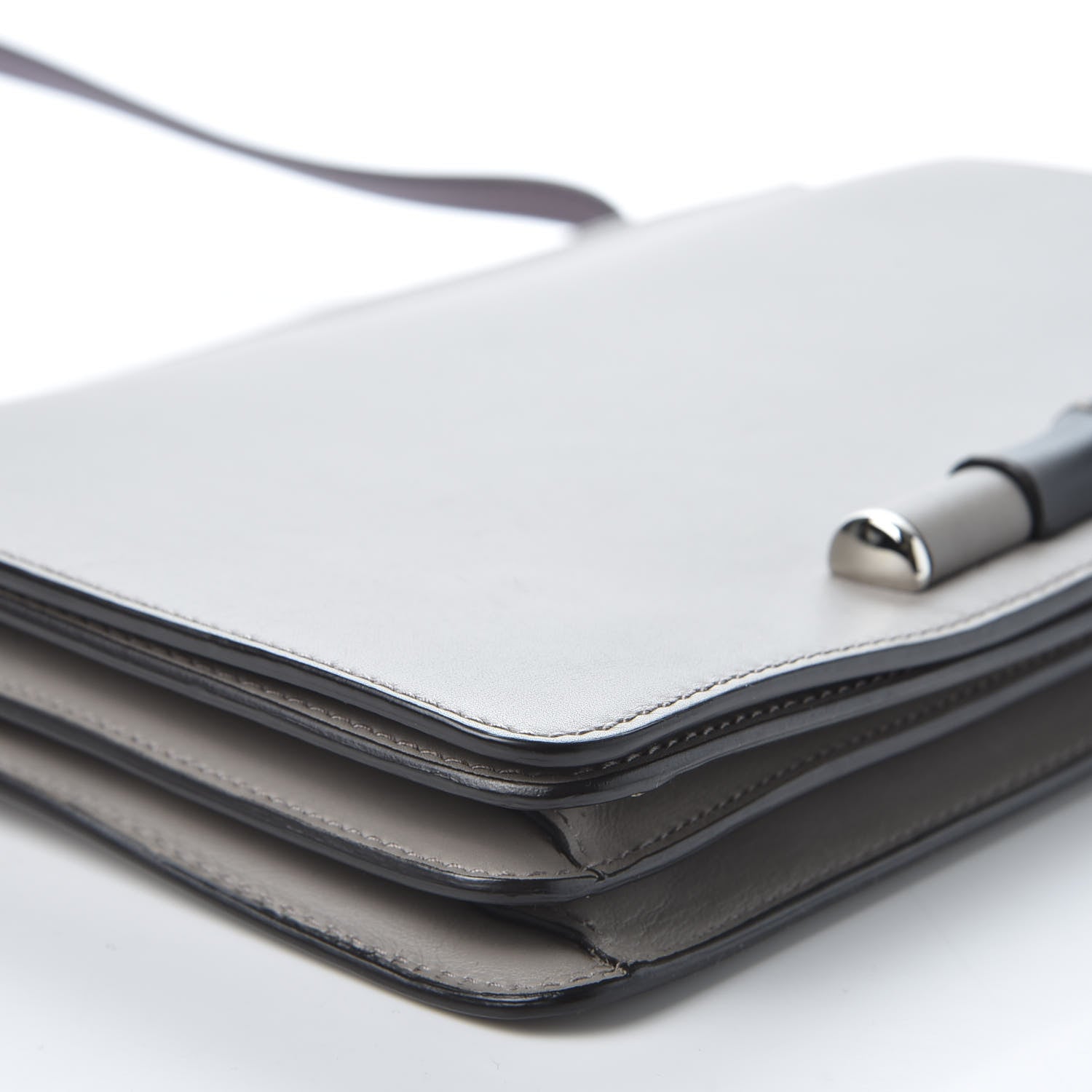 Gucci Calfskin Lady Bamboo Shoulder Bag Grey 5 of 13