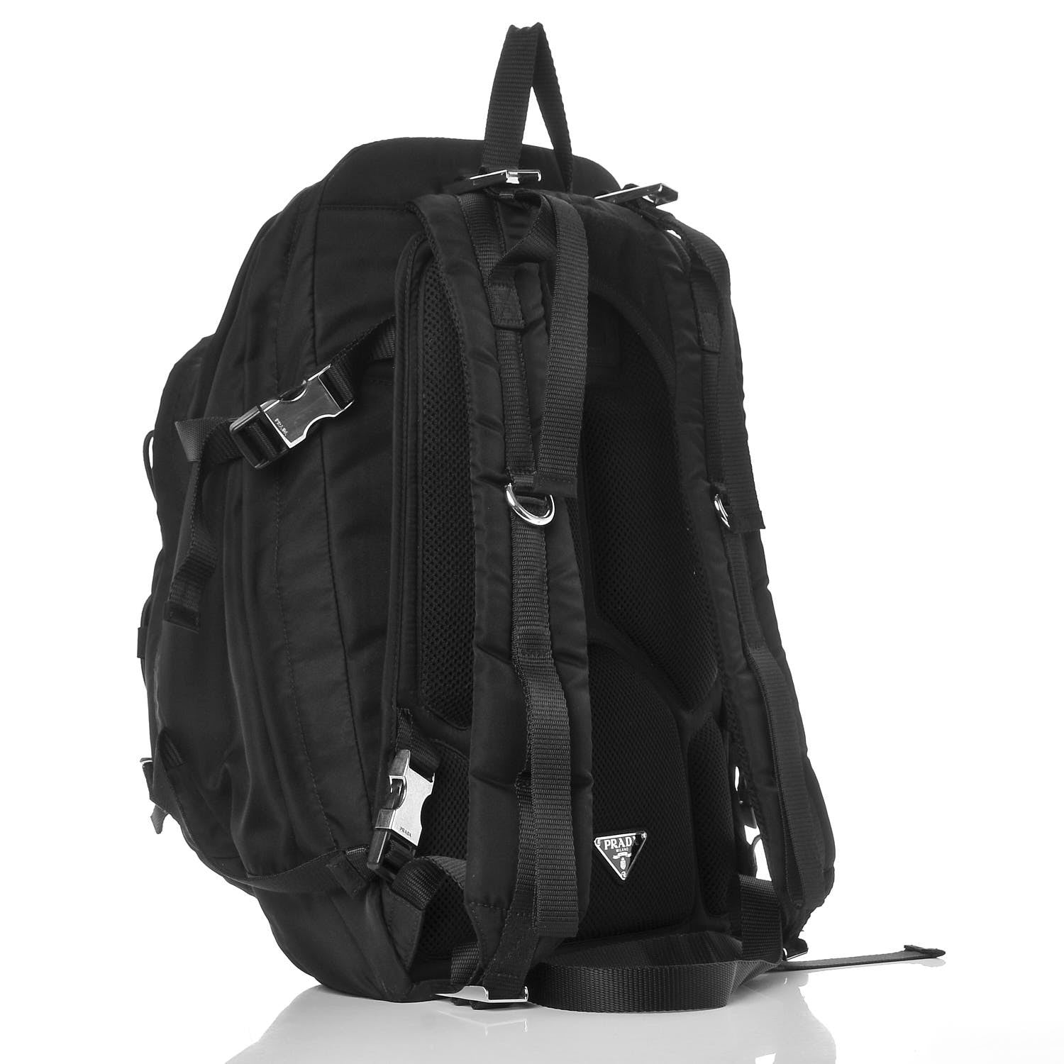Prada Nylon Montagna Compression Backpack Black 4 of 9