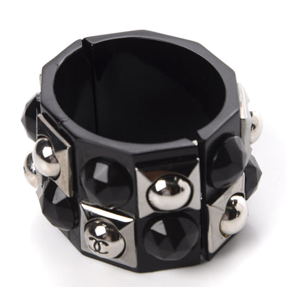 Chanel Resin Studded CC Cuff Black 4 of 6