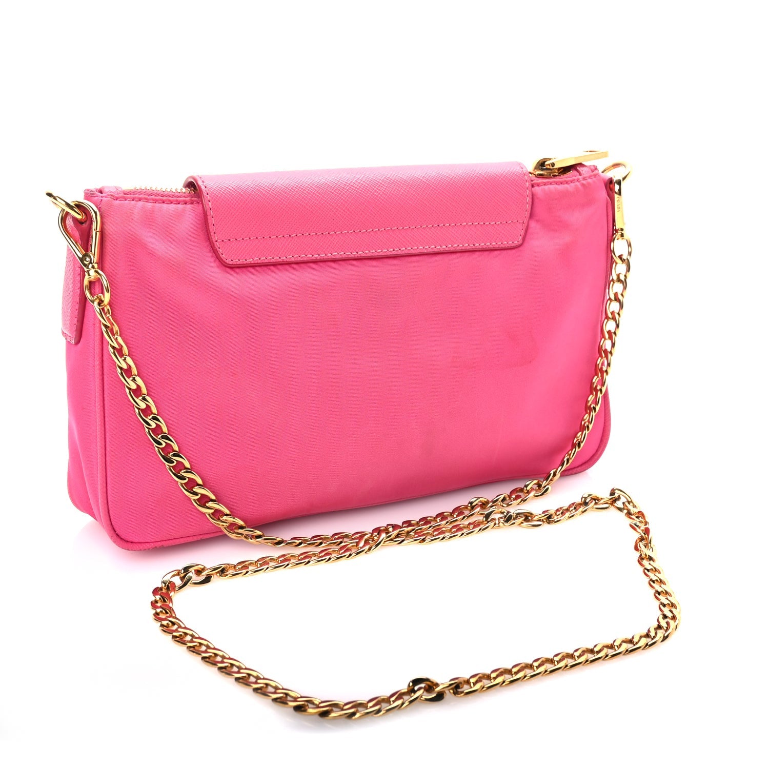 Prada Tessuto Nylon Saffiano Crossbody Bag Fuxia 2 of 8