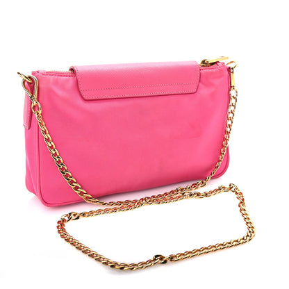 Prada Tessuto Nylon Saffiano Crossbody Bag Fuxia 2 of 8