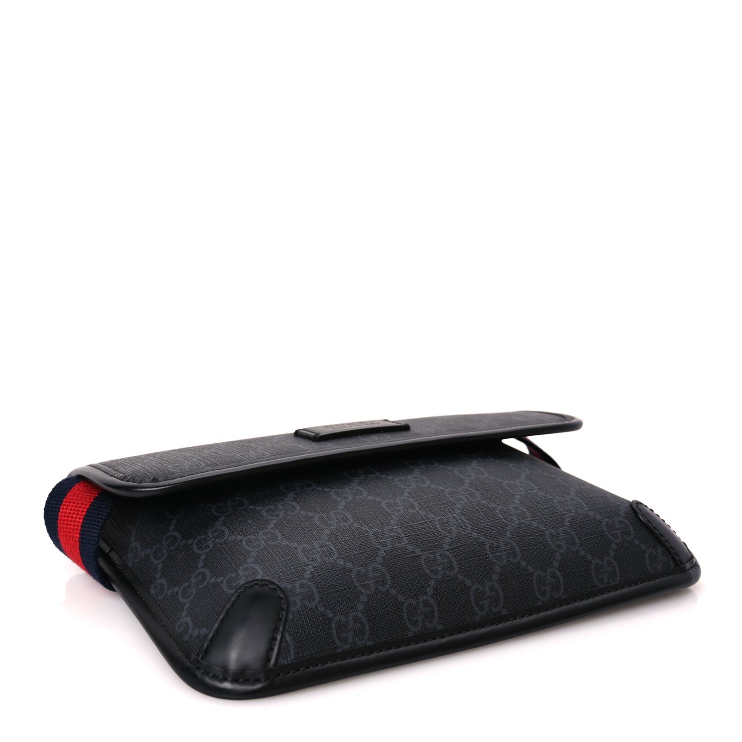 Gucci GG Supreme Monogram Web Slim Belt Bag Black Grey 3 of 8