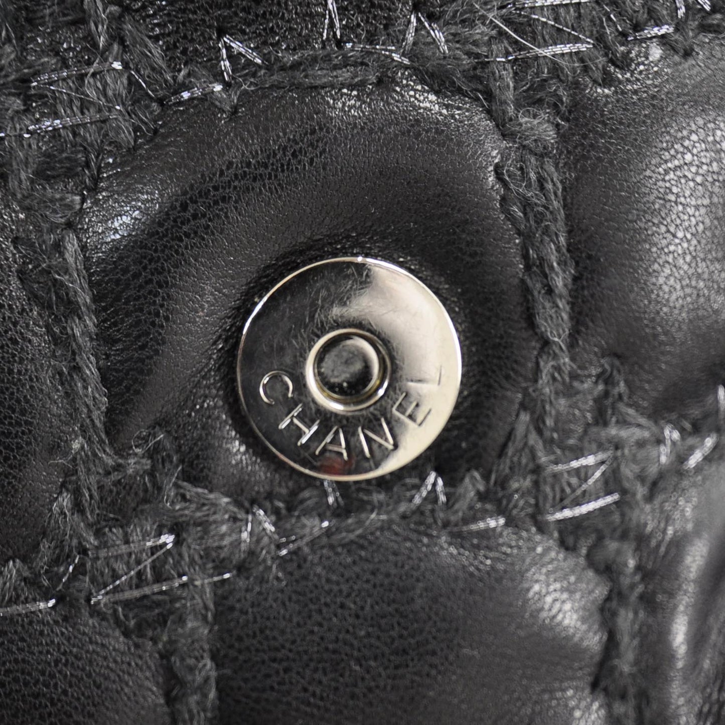 Lambskin Double Stitch Maxi Flap Black