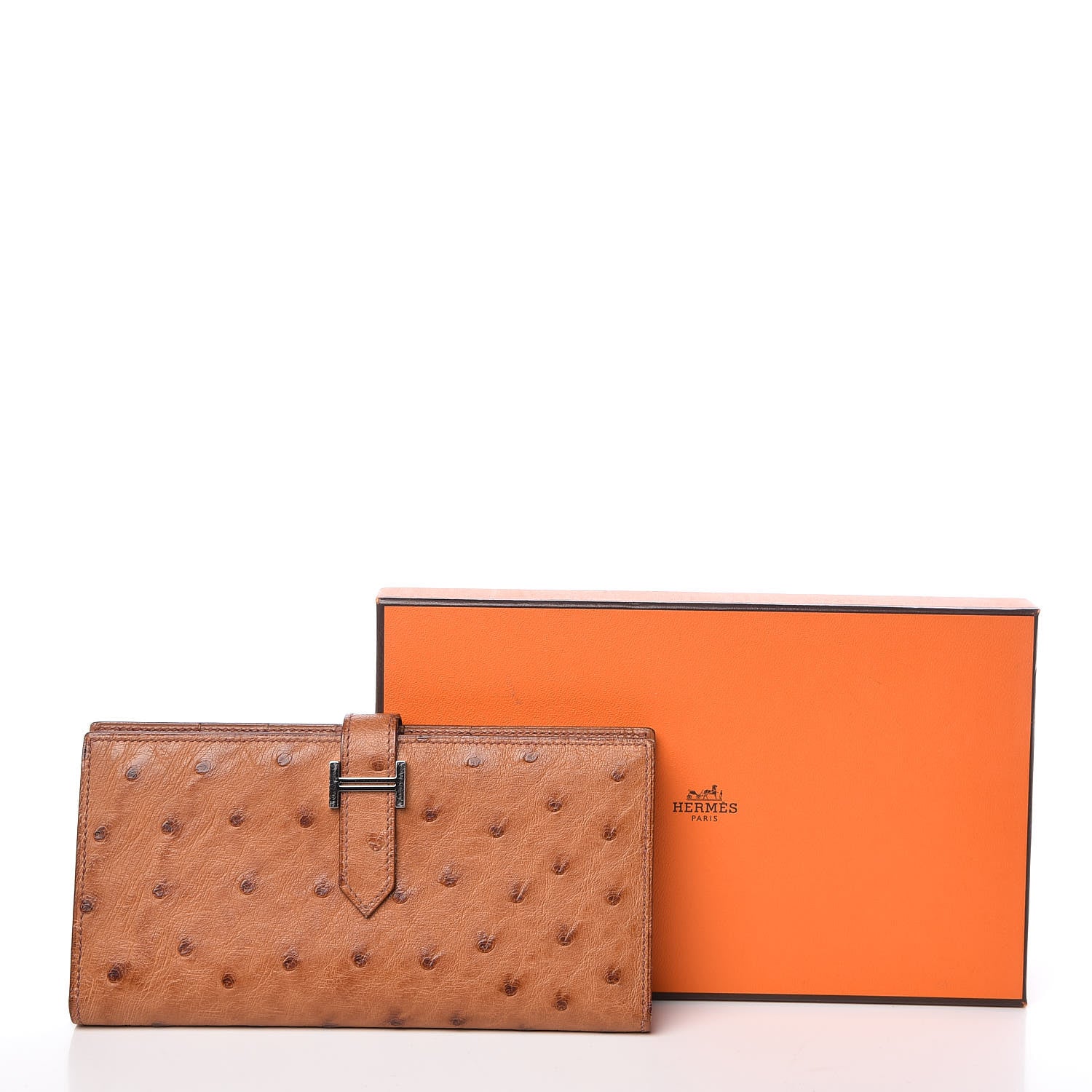 Hermes Ostrich Bearn Wallet Gold 9 of 9