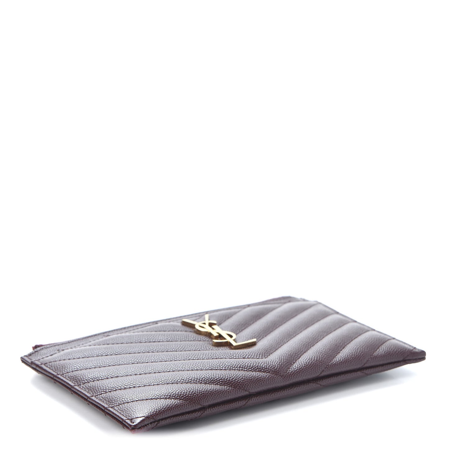 Grain De Poudre Matelasse Chevron Monogram Bill Pouch Amaranto