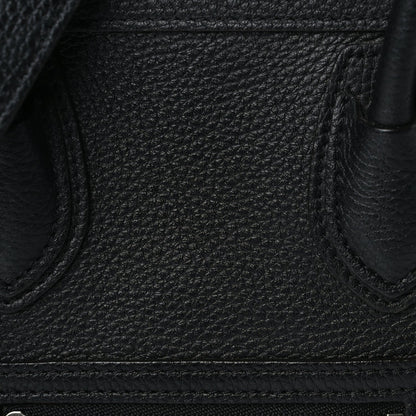 Celine Drummed Calfskin Nano Luggage Black 6 of 8