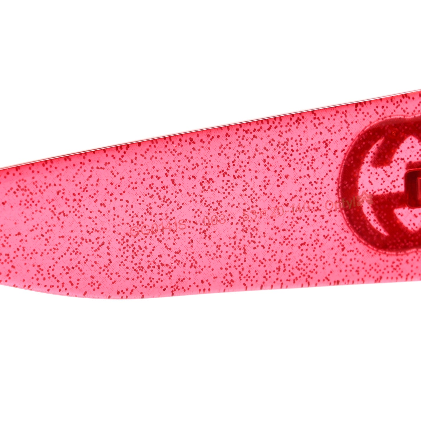 Acetate Square Frame Glitter GG0141S Sunglasses Pink