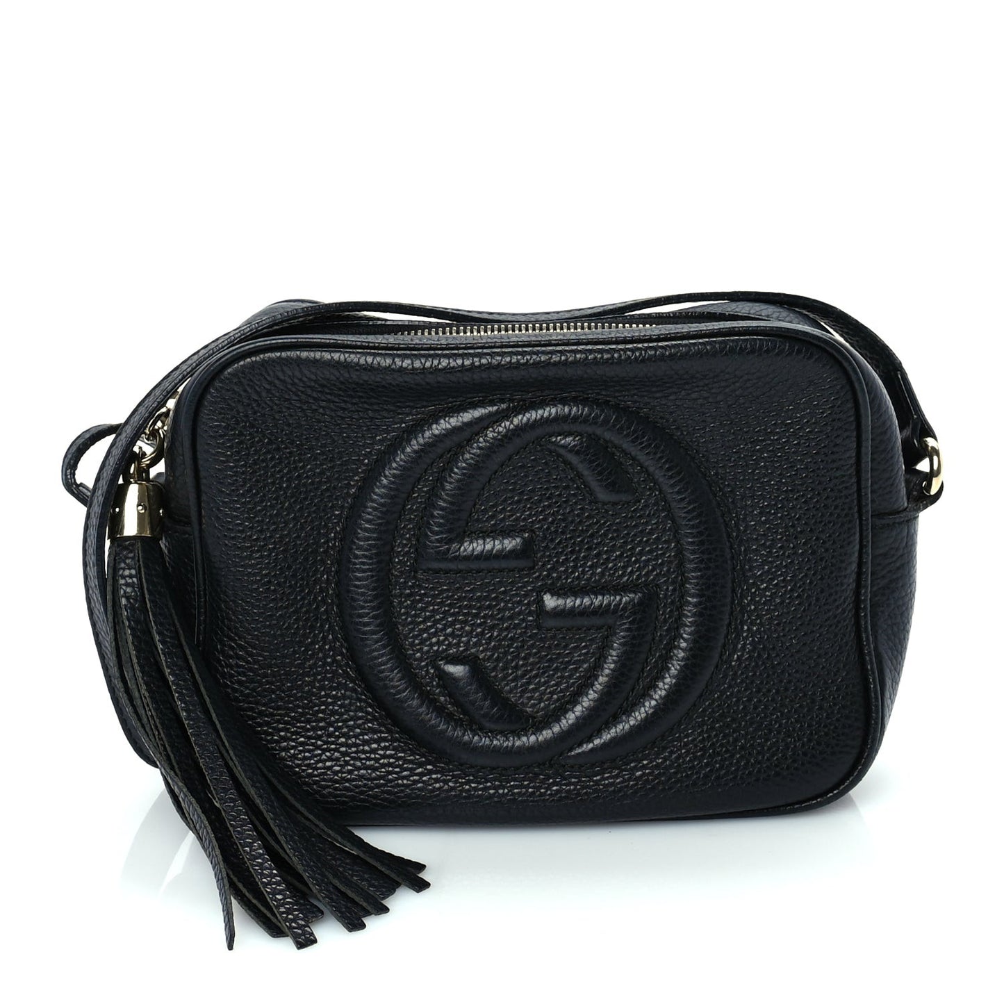 Pebbled Calfskin Small Soho Disco Bag  Black