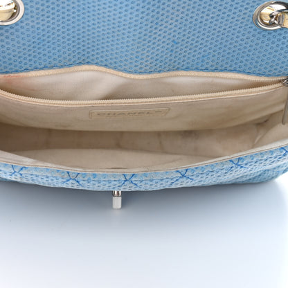 Chanel Neoprene Quilted Medium Single Flap Blue 5 of 10