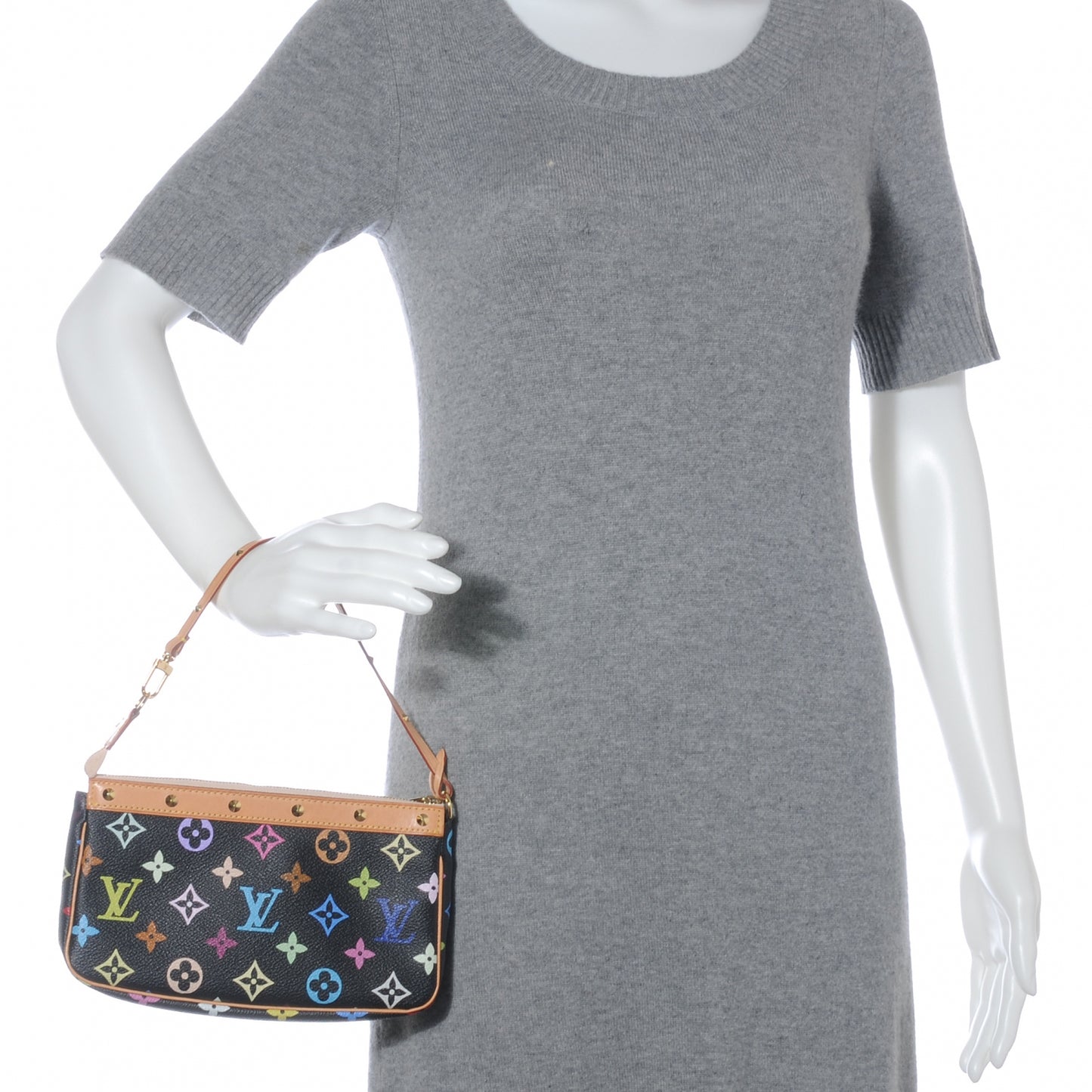 Monogram Multicolor Pochette Accessories Black