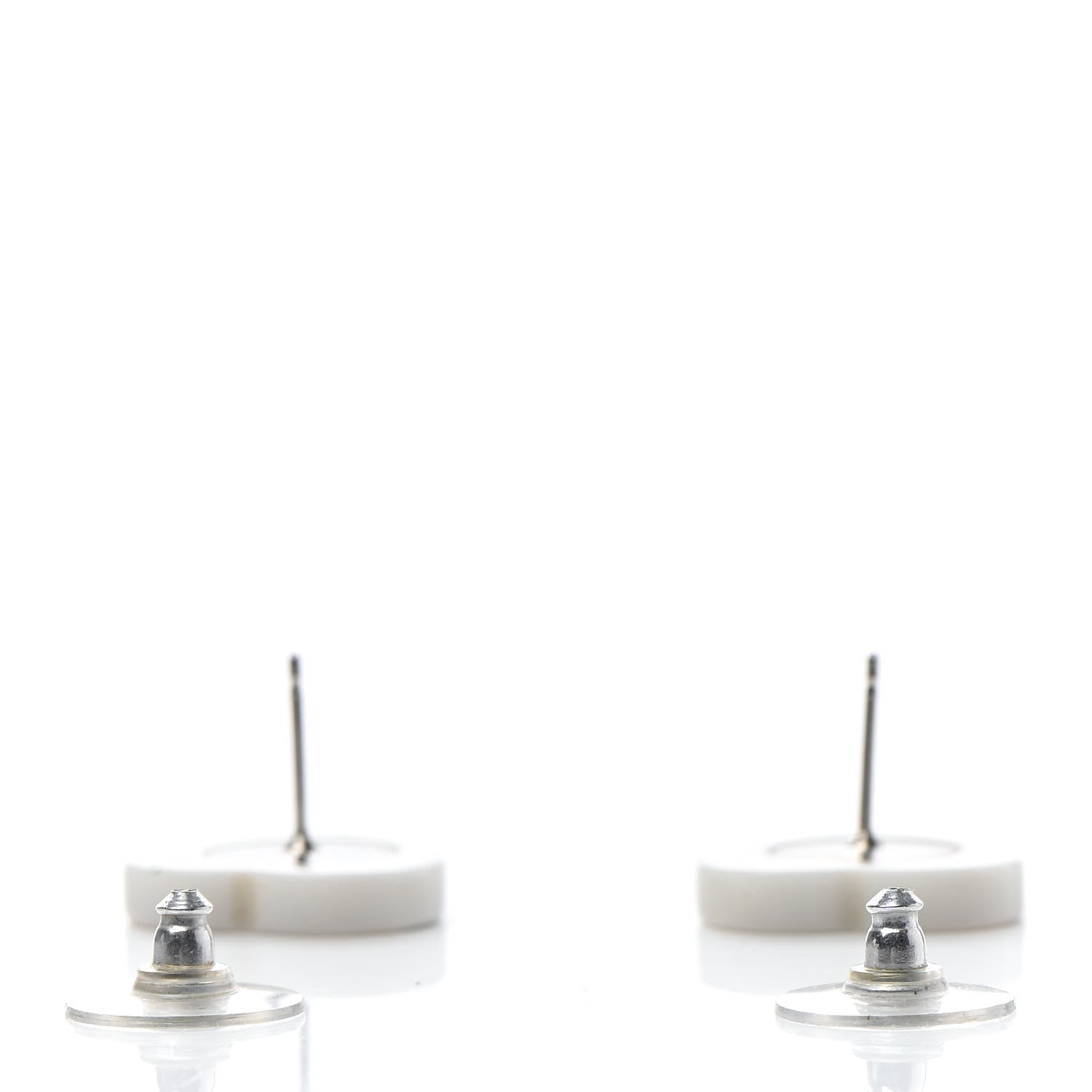 Chanel Resin Heart CC Earrings Black Gold 3 of 3