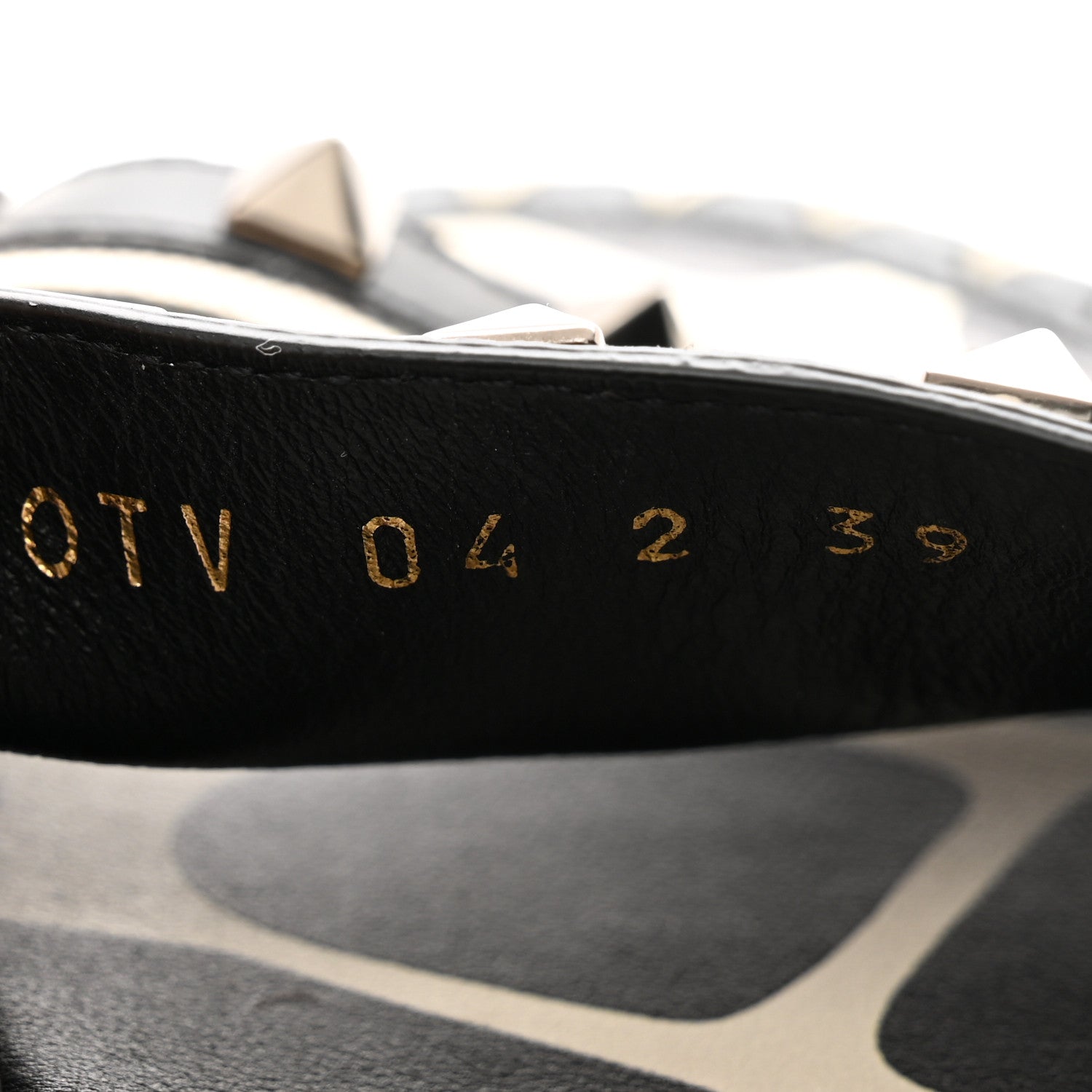 Valentino Garavani Canvas Giraffe Rockstud Espadrille Flat Slide Sandals 39 Black White 8 of 9