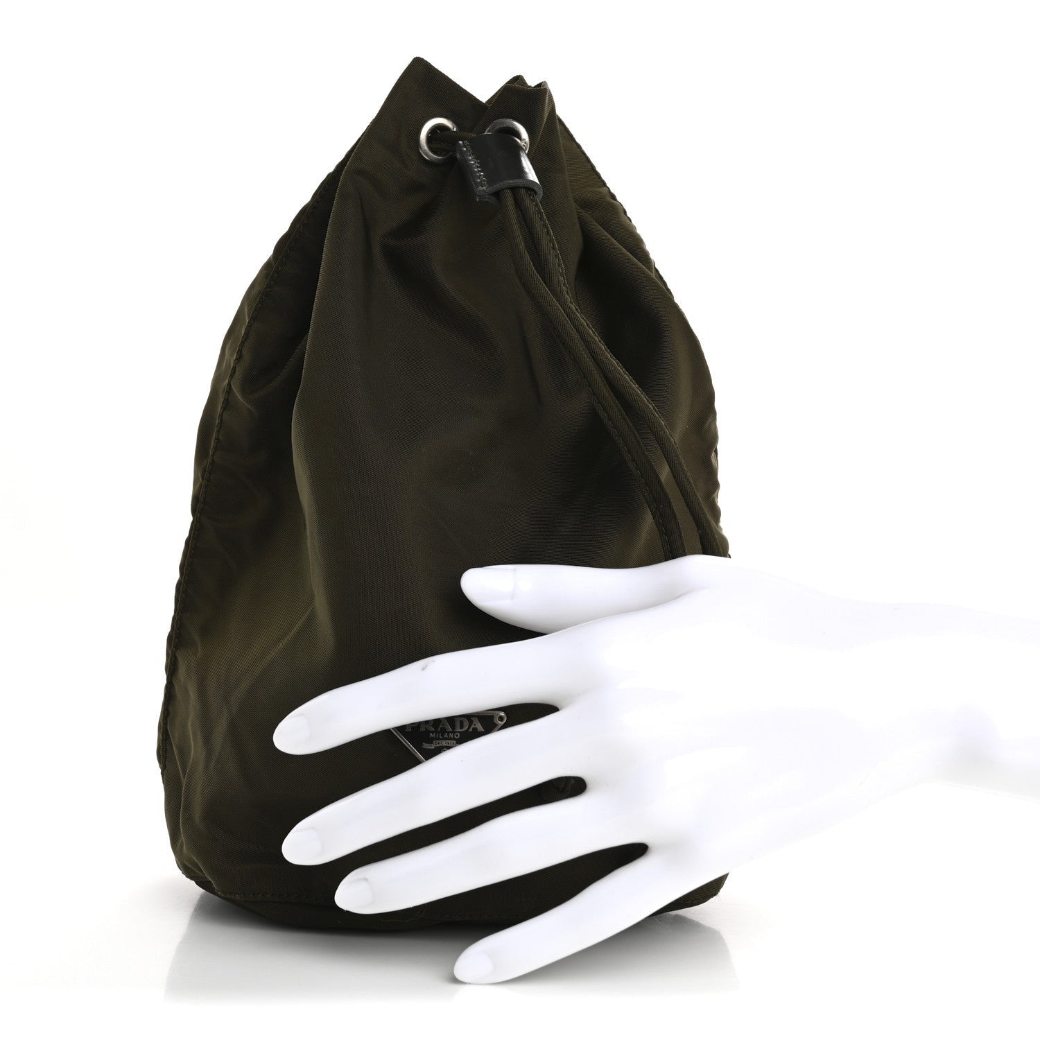 Prada Nylon Vela Drawstring Pouch Bruciato 2 of 7