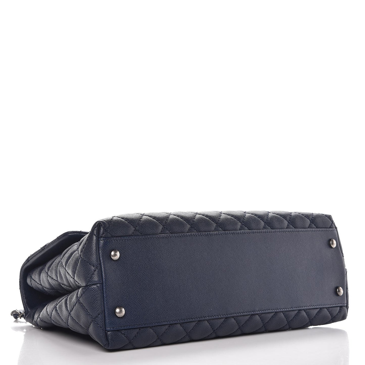 Caviar Quilted Medium Coco Handle Flap Navy Blue