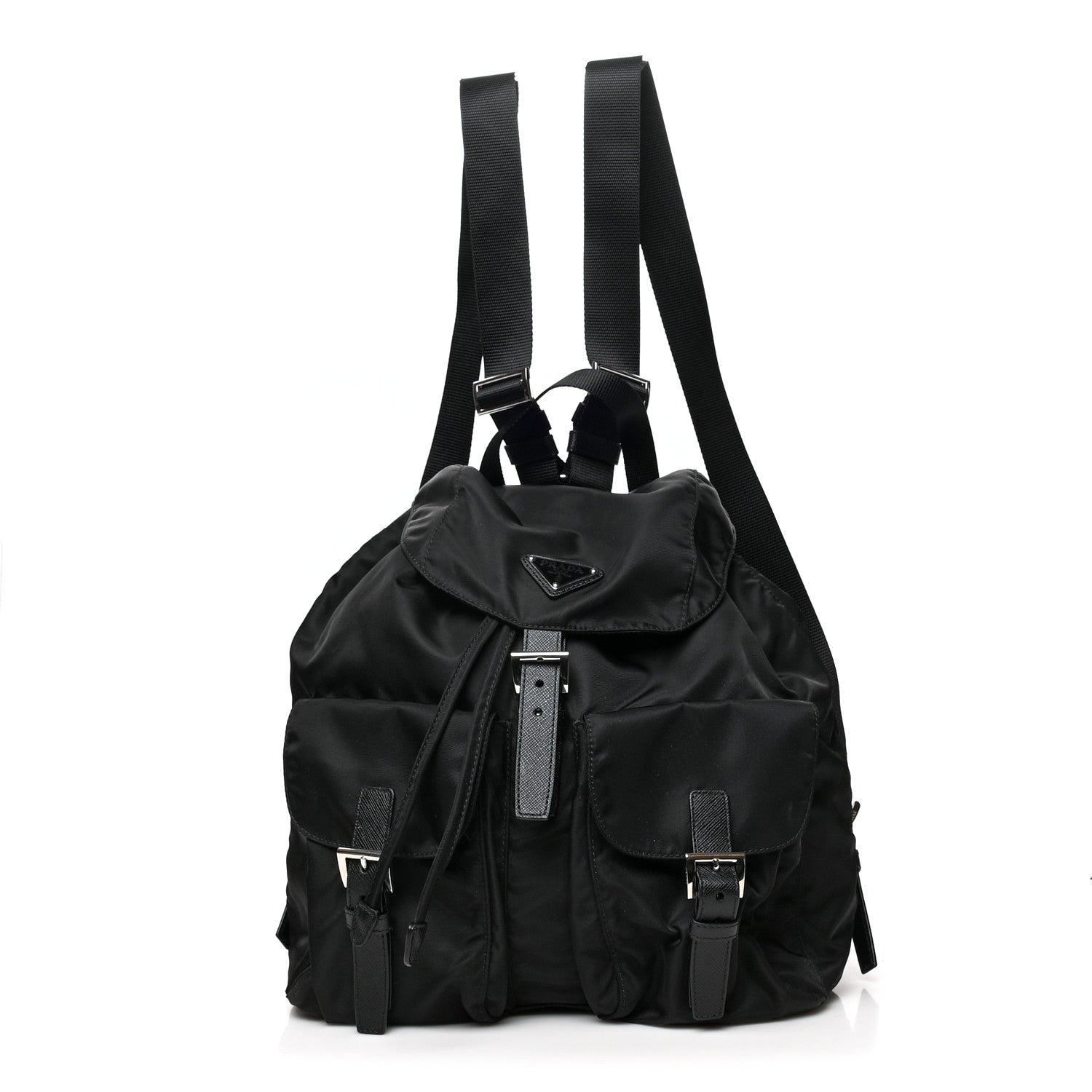 Prada Tessuto Nylon Saffiano Medium Backpack Black 1 of 8