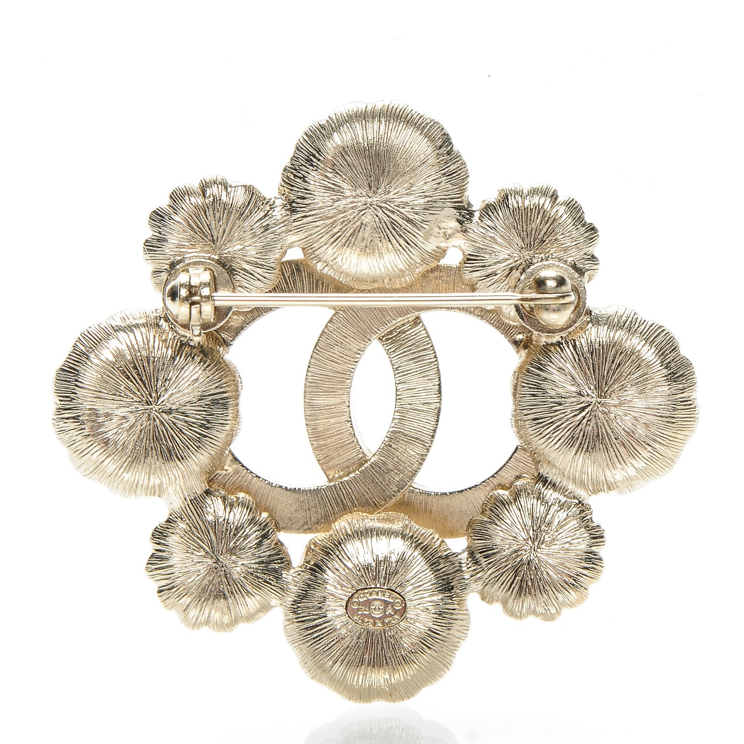 Chanel CC Paris Rome Brooch Black Gold 3 of 4