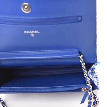 Chanel Tweed Wallet On Chain WOC Blue 5 of 11