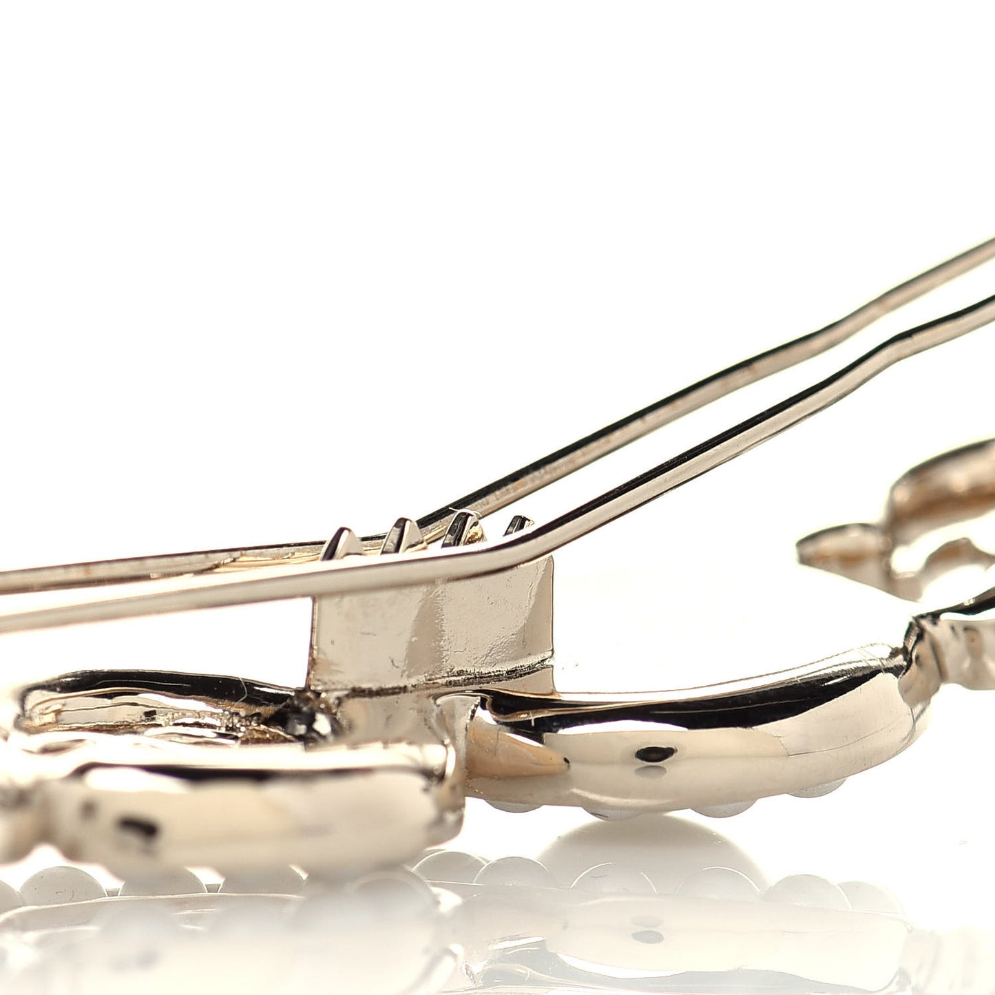 Pearl Coco Hair Clip Barrette Gold
