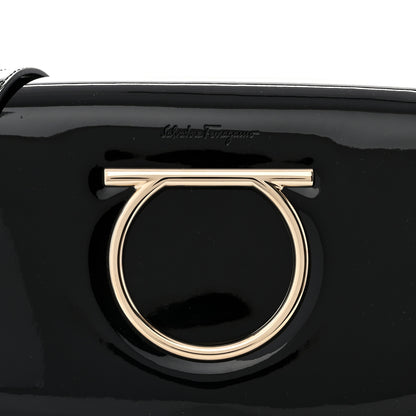 Salvatore Ferragamo Patent Calfskin Mini Vela Flap Bag Black 7 of 9