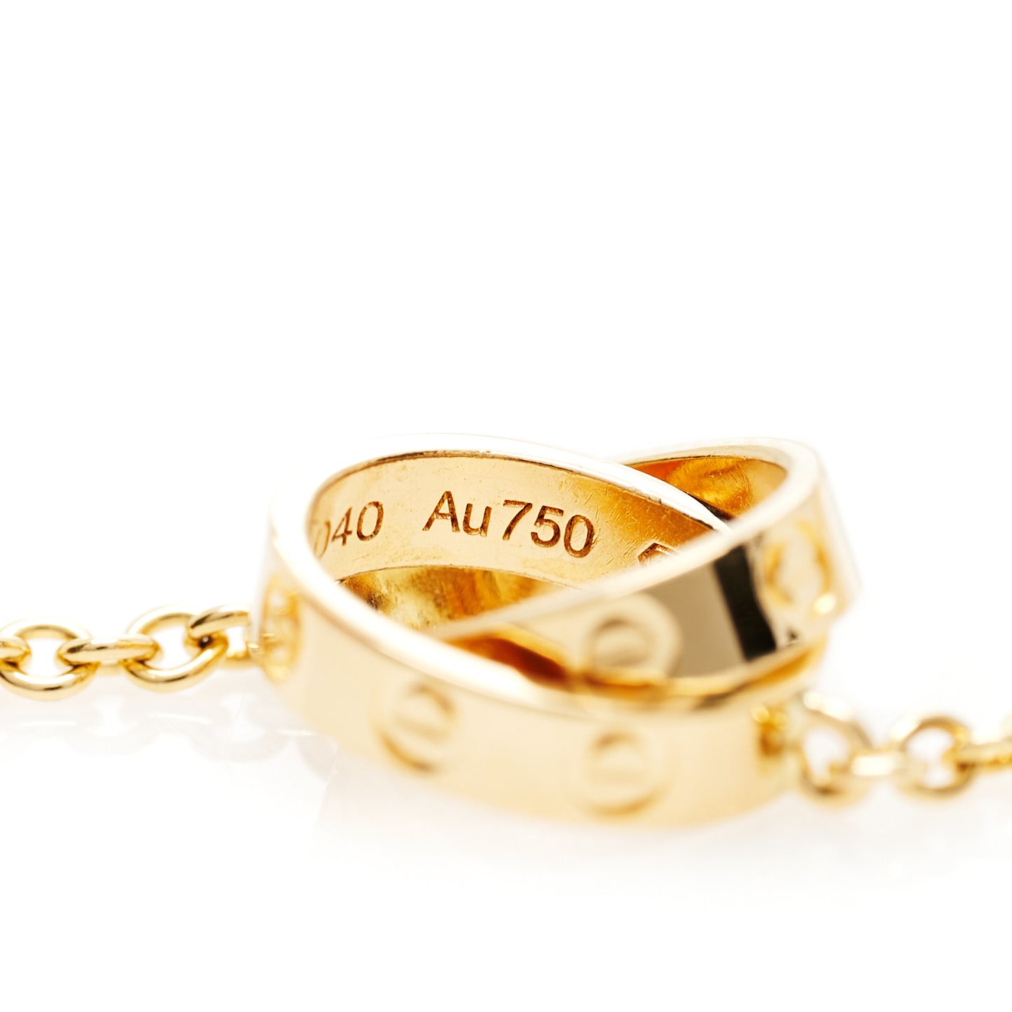 18K Yellow Gold Interlocking LOVE Necklace