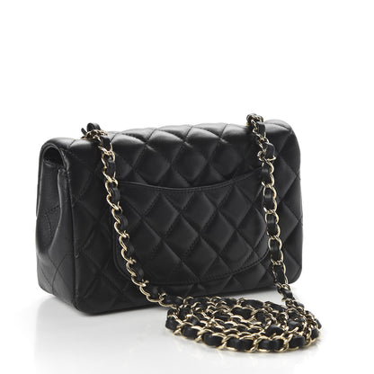 Chanel Lambskin Quilted Mini Rectangular Flap Black 3 of 11