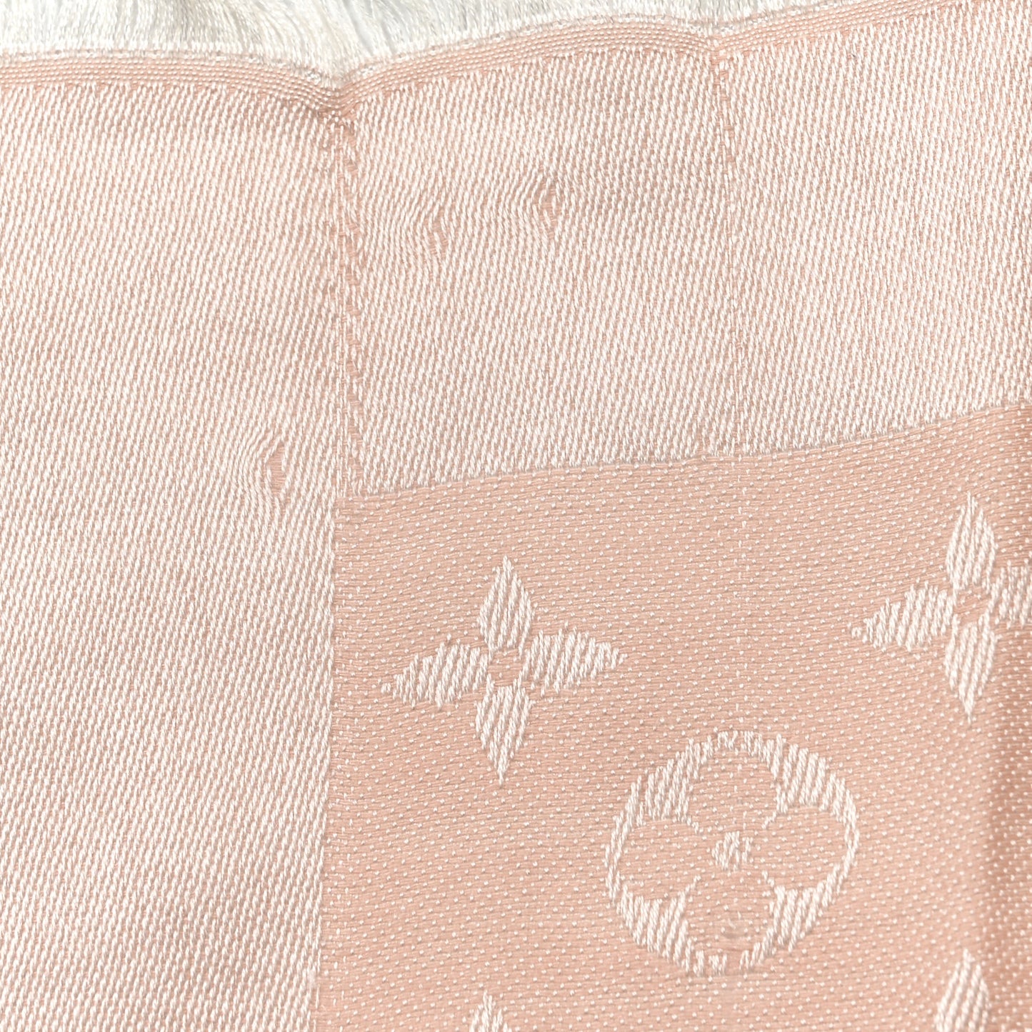 Silk Wool Monogram Shawl Rose