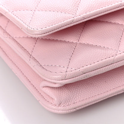 Chanel Caviar Quilted Wallet on Chain WOC Light Pink 8 of 10