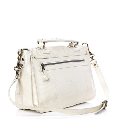 Proenza Schouler Snakeskin Calfskin Embossed Medium PS1 Satchel White 3 of 17
