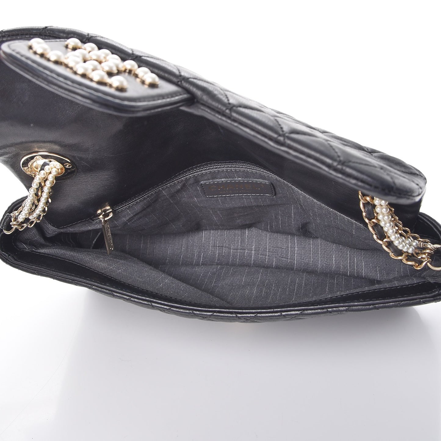 Lambskin Quilted Medium Westminster Pearl Flap Black