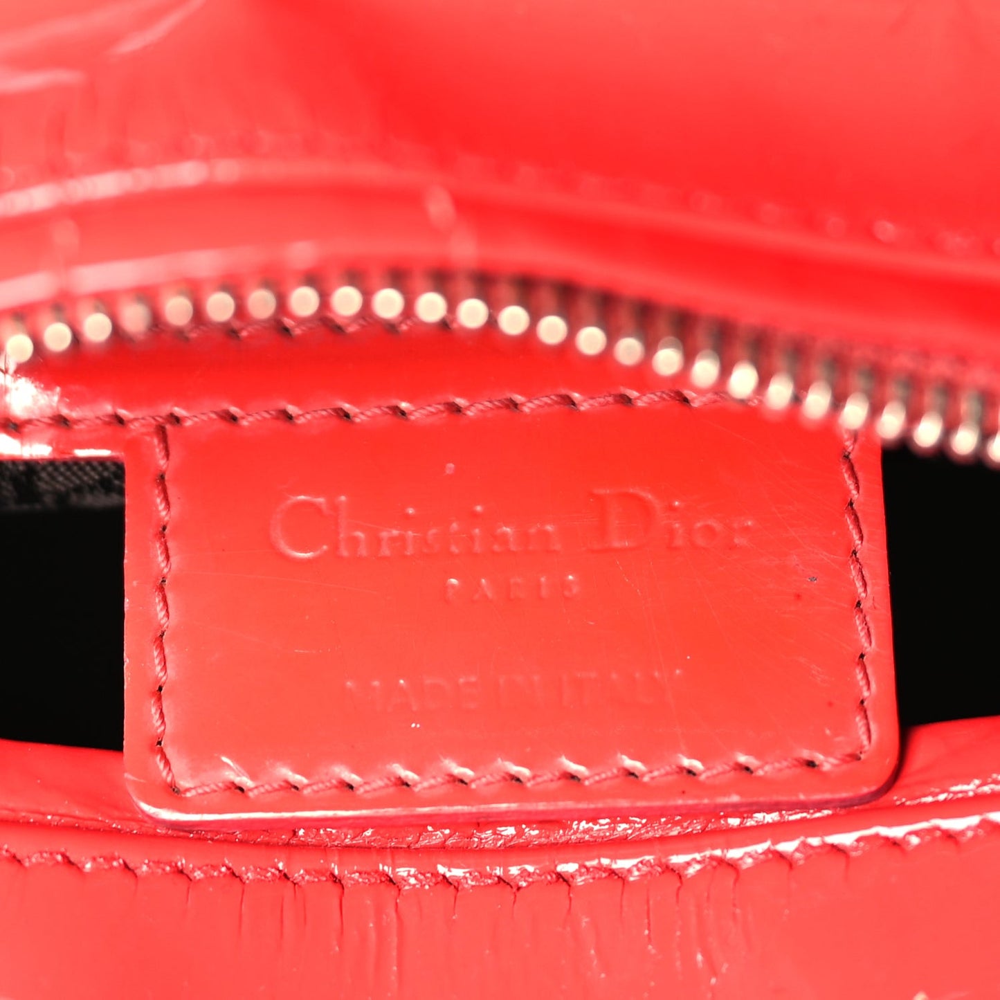 Patent Cannage Medium Lady Dior  Red