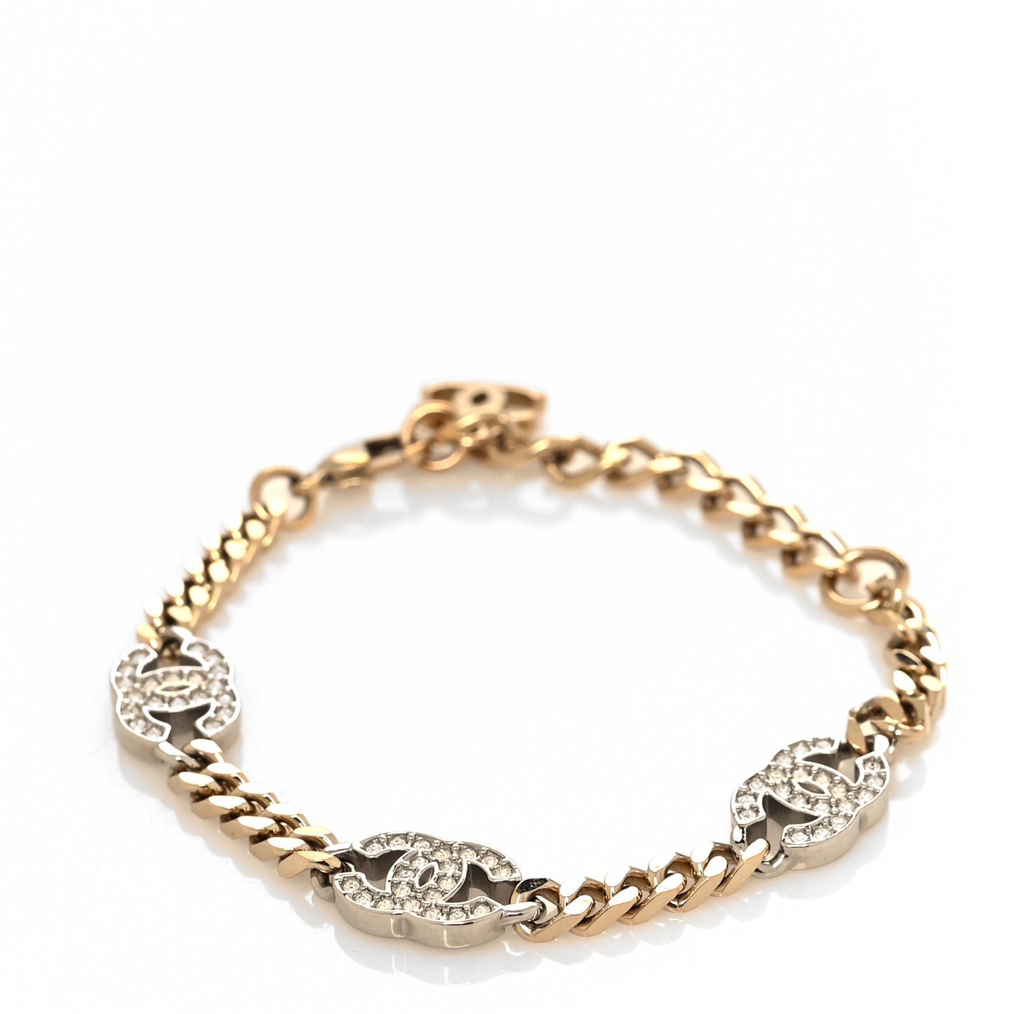 Crystal CC Chain Bracelet Gold Silver