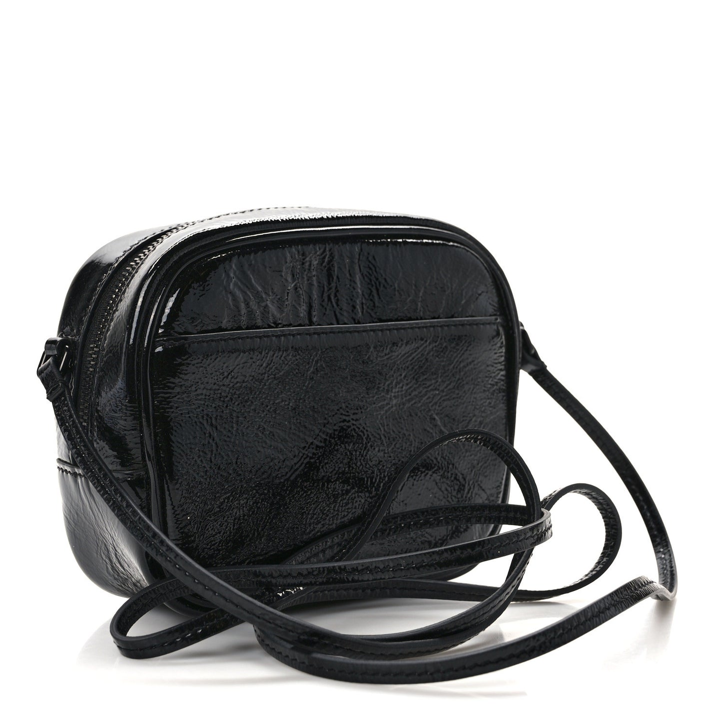 Sequin Patent Monogram Blogger Bag Black