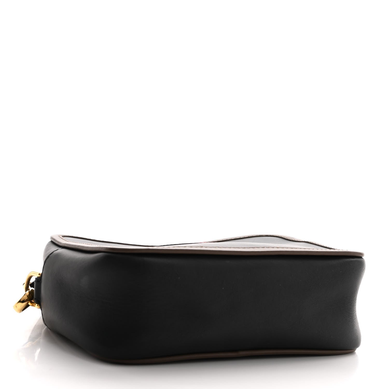 Fendi Vitello Century Matte Stamp Patch Bi-Color Mini Camera Case Black Maya Fragola 4 of 9