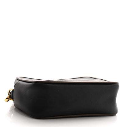 Fendi Vitello Century Matte Stamp Patch Bi-Color Mini Camera Case Black Maya Fragola 4 of 9