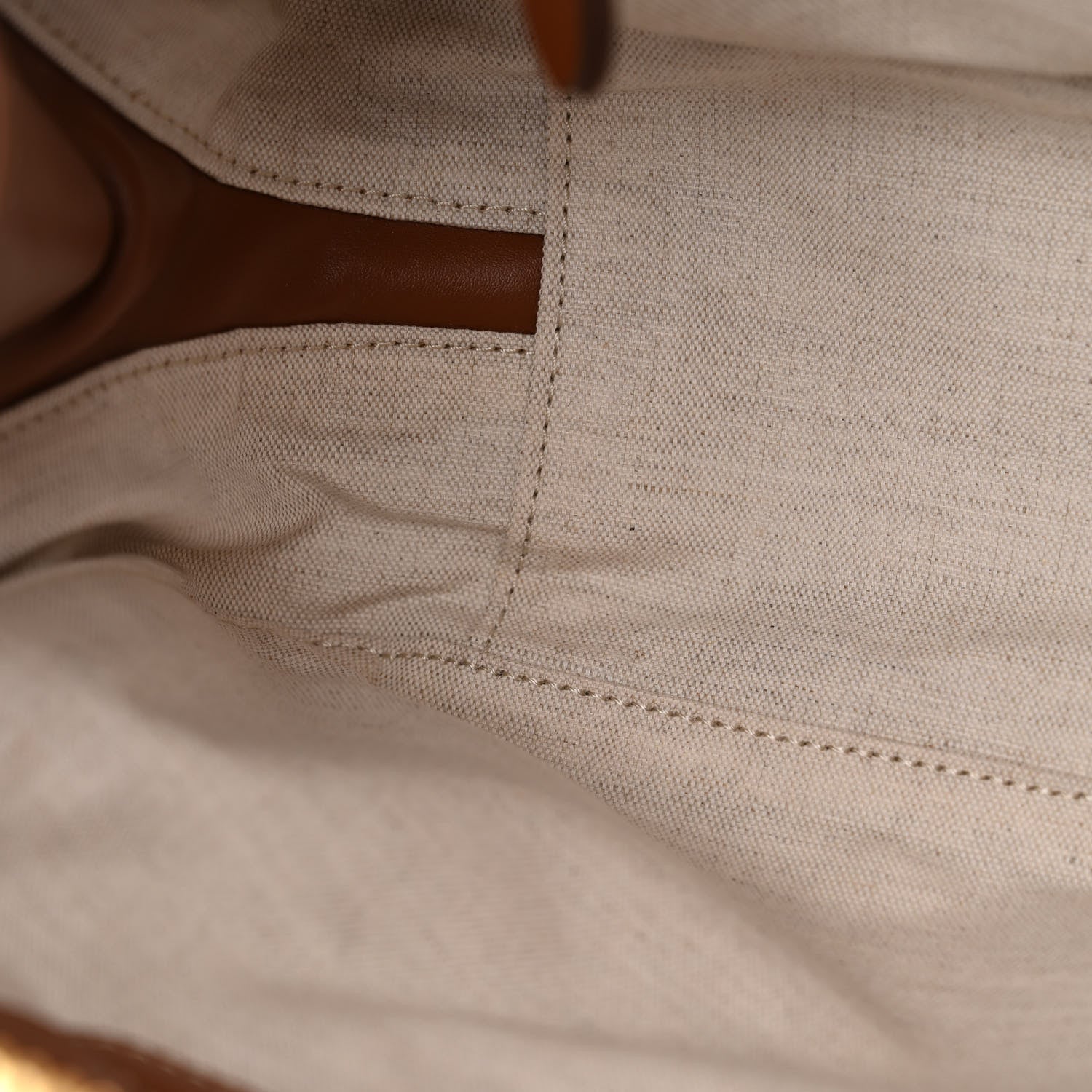 Miu Miu Canvas Calfskin Top Handle Bag Beige Brandy 10 of 10