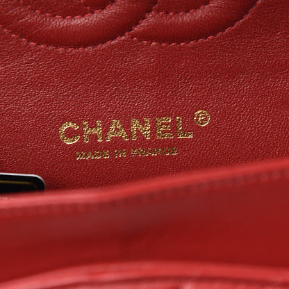 Chanel Lambskin Chevron Quilted Medium Double Flap Dark Red 5 of 11