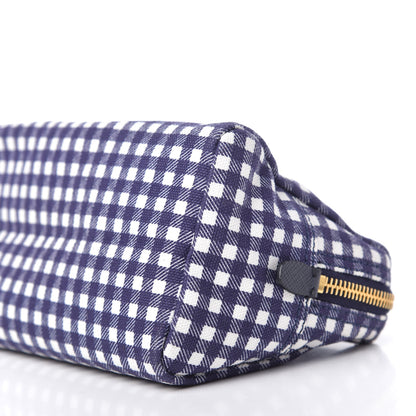 Prada Canapa St Vichy Gingham Cosmetic Pouch Baltico 7 of 10