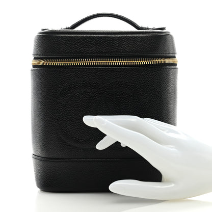 Chanel Caviar Vanity Cosmetic Case Black 2 of 9