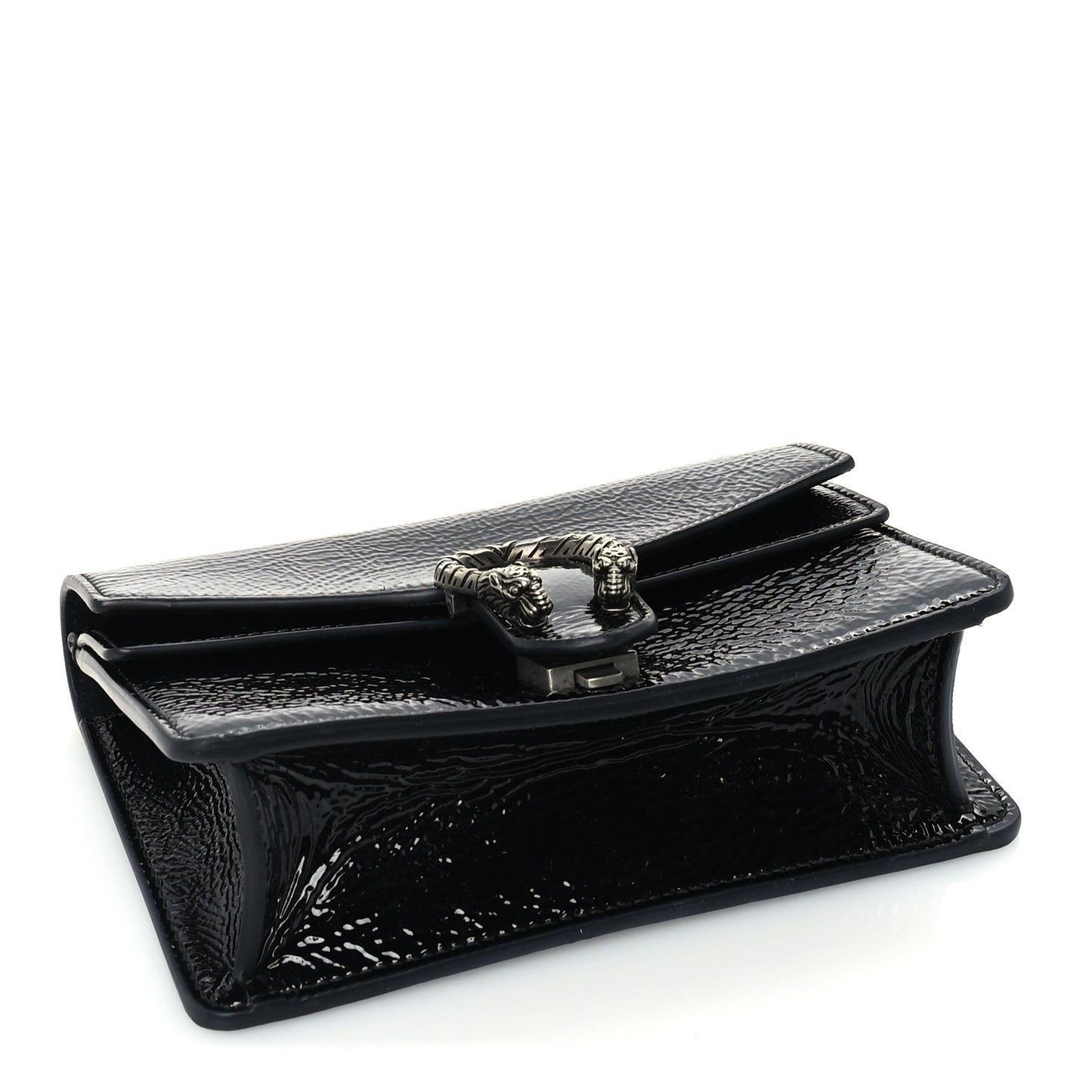 Crinkled Patent Mini Dionysus Shoulder Bag Black