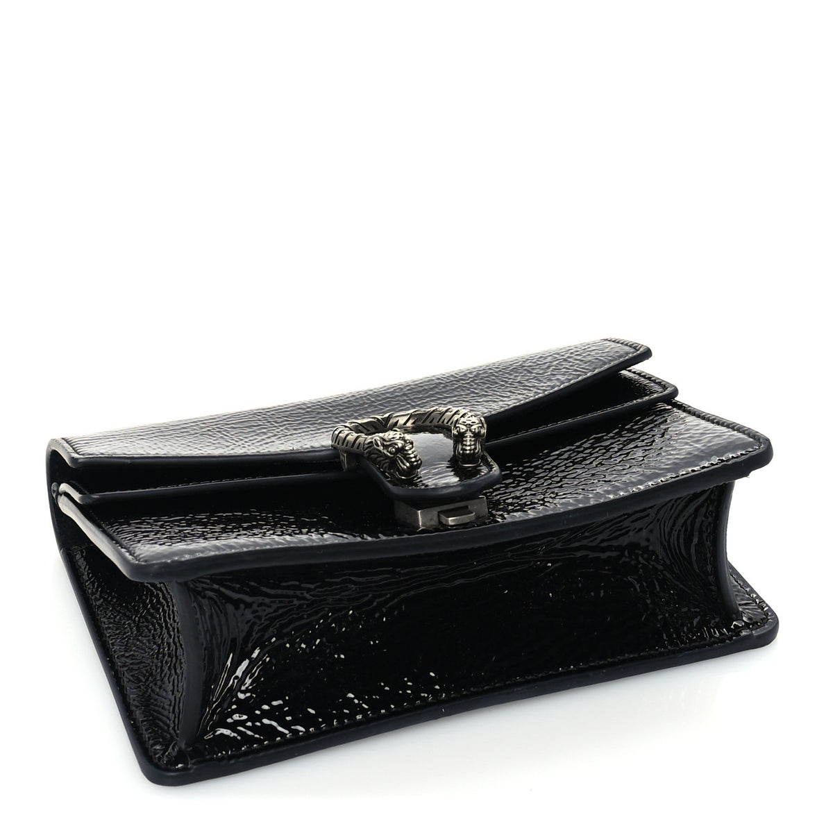 Gucci Crinkled Patent Mini Dionysus Shoulder Bag Black 3 of 8