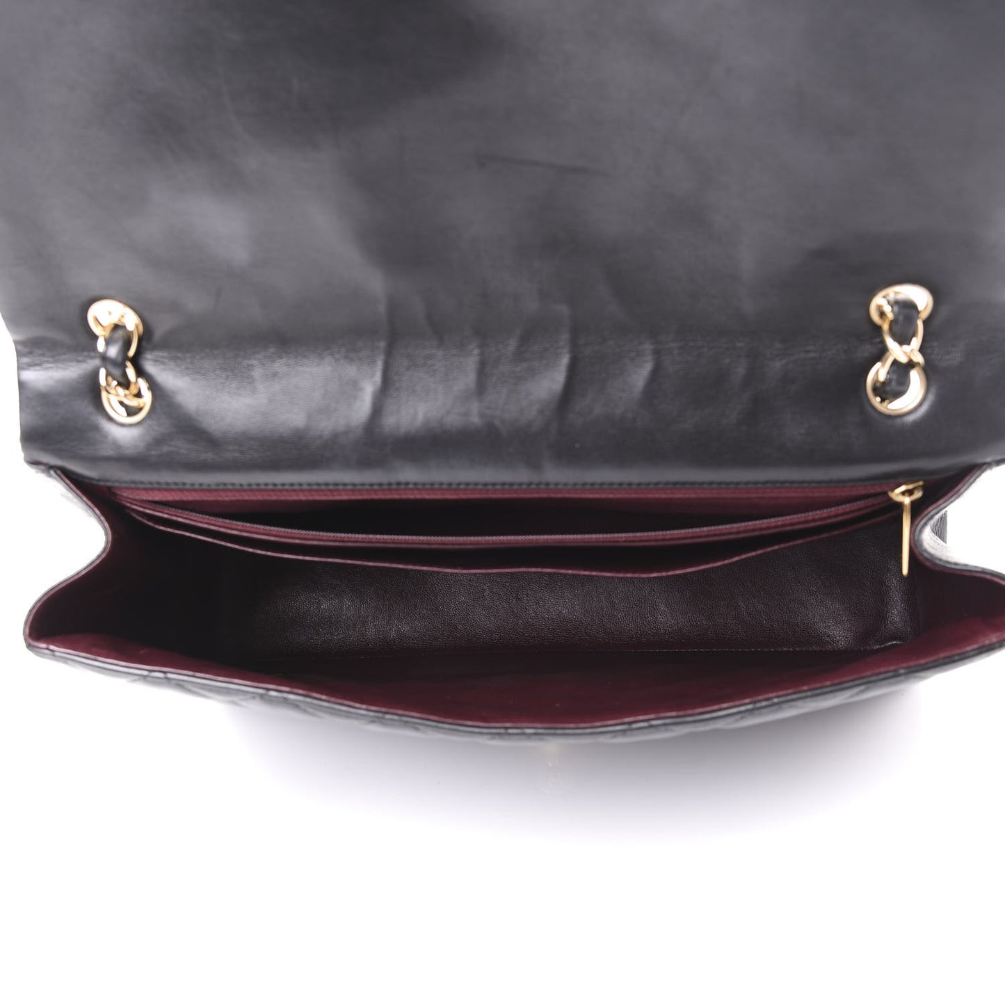 Lambskin Quilted Maxi Single Flap Black