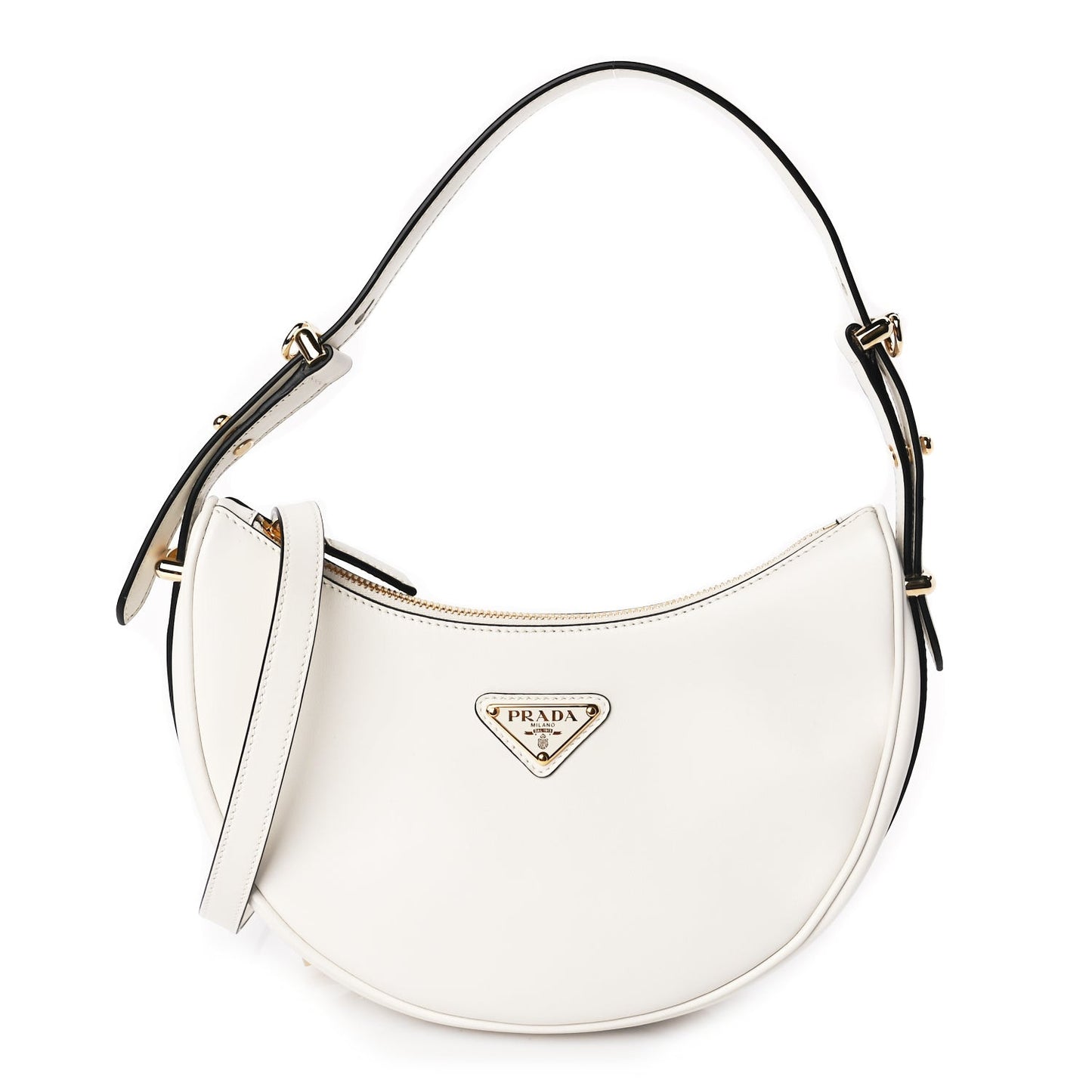 Soft Calfskin Mini Arque Shoulder Bag White