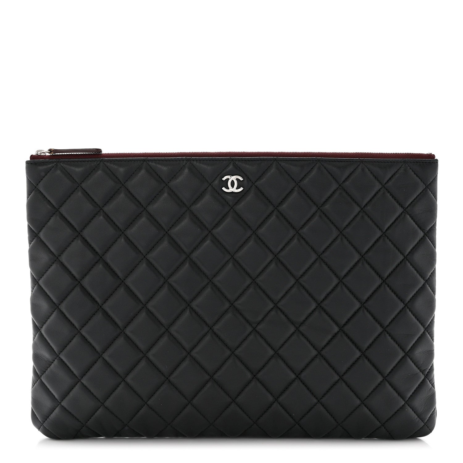 Chanel Lambskin Quilted Large Cosmetic Case Black 1 of 8