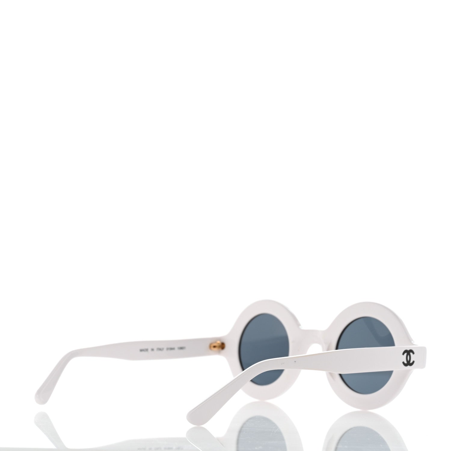 Chanel Round 01944 10601 Sunglasses White Black 4 of 6