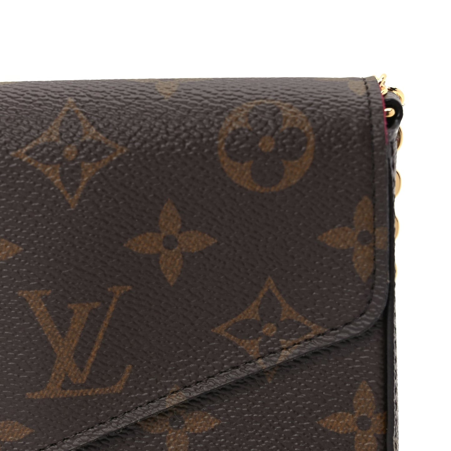 Monogram Pochette Felicie Chain Wallet Fuchsia
