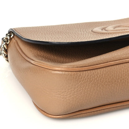 Gucci Pebbled Calfskin Medium Soho Flap Crossbody Camelia 8 of 10