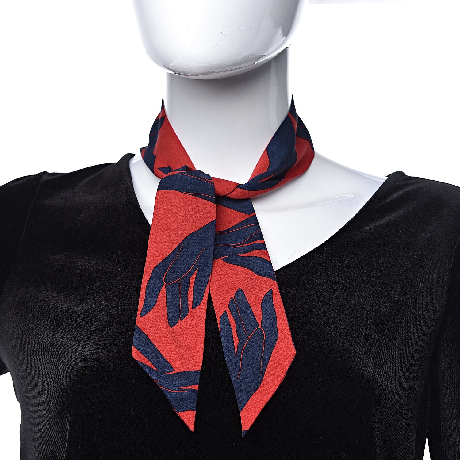 Hermes Silk Les Mains Twilly Rouge Dolomites 2 of 3