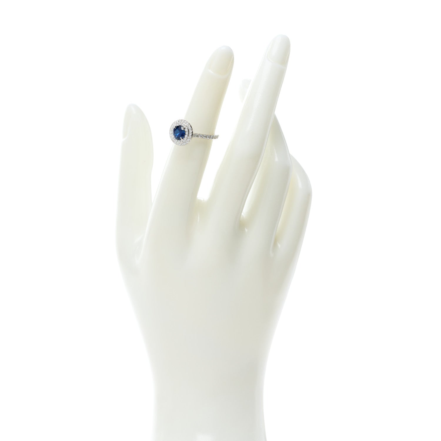 Tiffany Platinum Diamond Blue Sapphire Soleste Ring 47 4 2 of 7