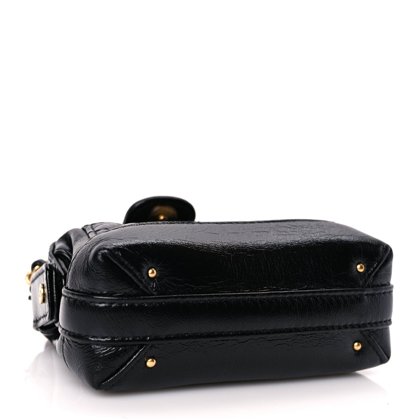 Shiny Lambskin Quilted Mini Cocodoc Top Handle Bag Black