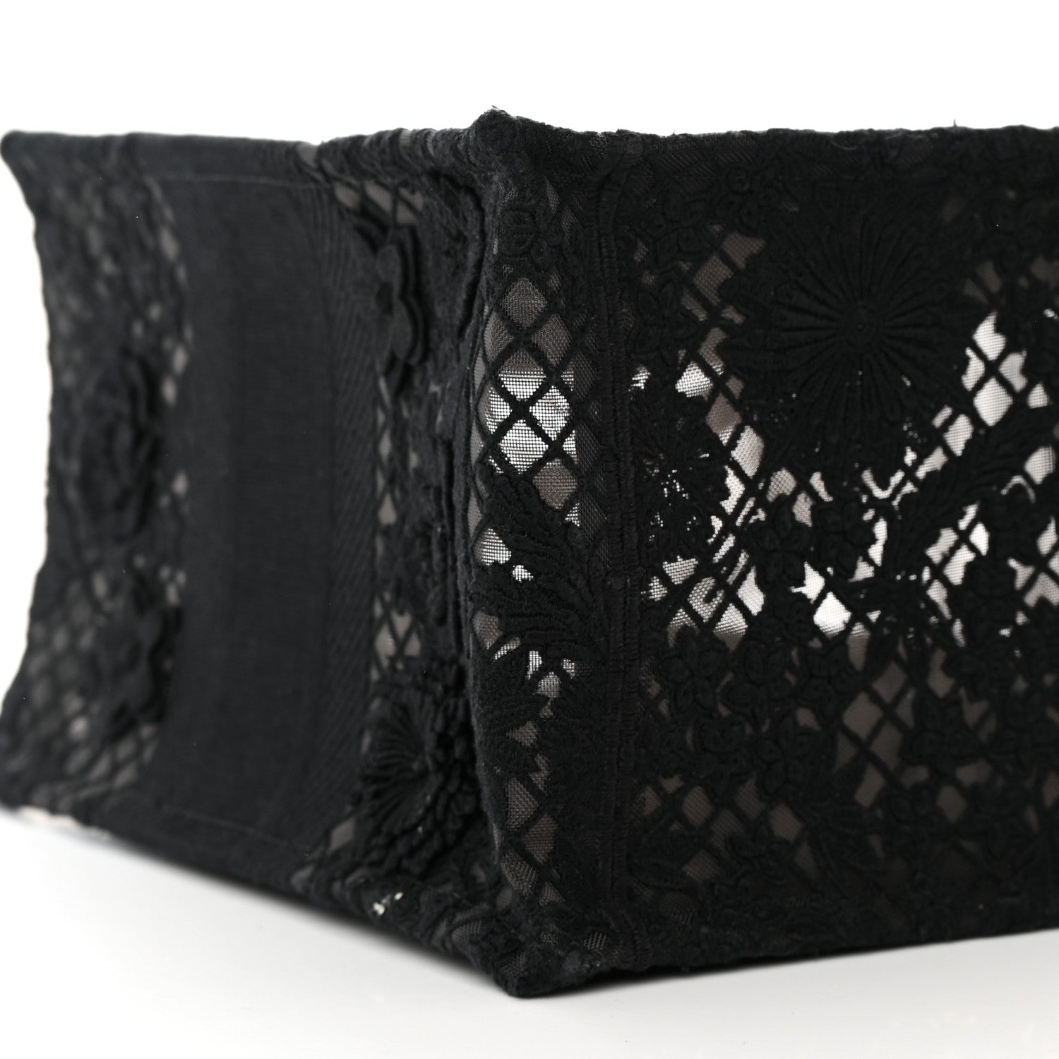 Christian Dior Embroidered 3D Macrame D-Lace Butterfly Medium Book Tote Black Multicolor 9 of 12